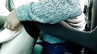 French BBW mom and black lover in car..