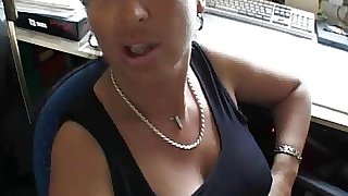 Busty amateur Milf sucks and fucks with..